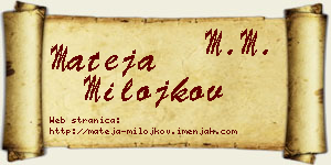 Mateja Milojkov vizit kartica